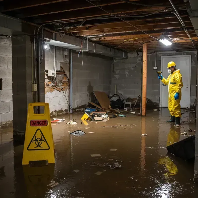 Flooded Basement Electrical Hazard in Saint Marys, WV Property